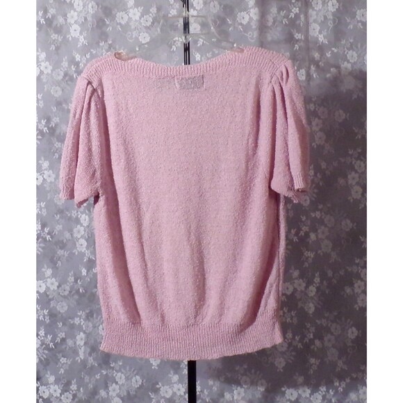 Vintage 80s Knit Blouse Lane Bryant Priority 1 1980s Lilac New Wave Size Large - Picture 2 of 6